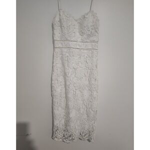 Premier Amour White Lace Midi Dress Size 8